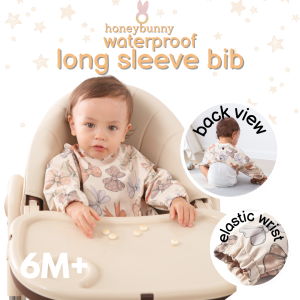 55 2025 09 27 baby & kids long sleeve waterproof bibs mess free bibs for feeding, blw, messy play & art time 6 36m+bib bayi & kanak kanak lengan panjang kalis kebocoran – bib anti kotor my